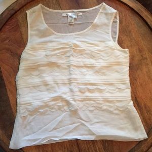 Max Studio white sleeveless blouse